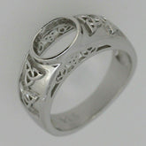 Sterling Silver Semi Mount Ring Setting Oval OV 8x6mm Celtic Knot - Syzjewelry